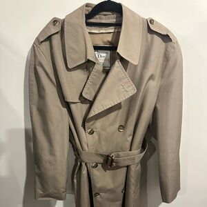 Vintage Christian Dior Mens Le Connaisseur Trench Coat 42R Tan